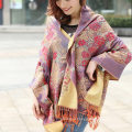 Top selling head scarf warm winter women lady pashmina rose jacquard scarf shawl